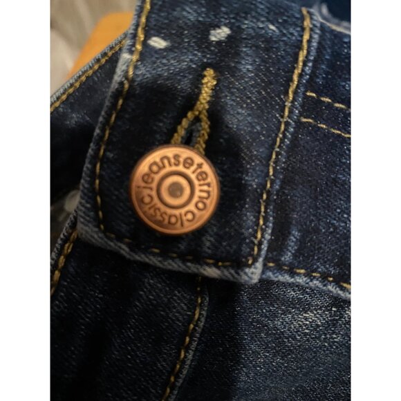 Women's Paint Splattered High Rise Denim Blue Jeans High-Rise Size 28" X 28" - Picture 12 of 12